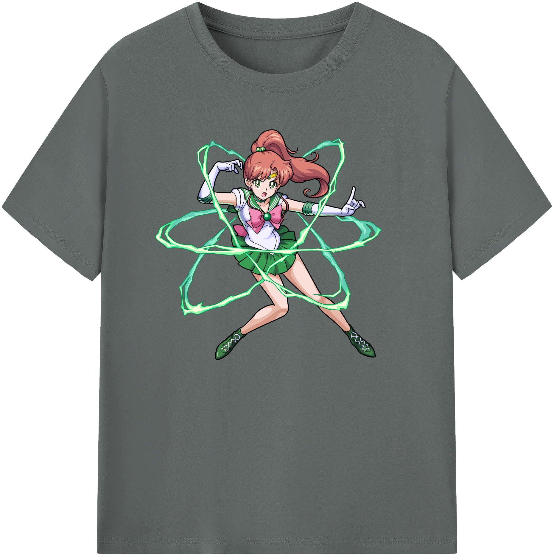 （画像用） 美少女戦士セーラームーン 木野 まこと きの まこと Sailor Moon Kino Makoto （セーラージュピター；Sailor Jupiter） 綿100％ メンズ半袖Tシャツ｜肌触りやわらか＆通気性